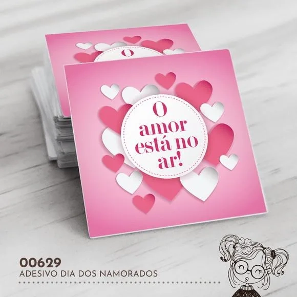 Adesivo Quadrado Dia dos Namorados - 00629