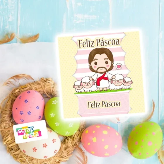 Card para Chocolate Baton/bis Personalizado Páscoa Jesus
