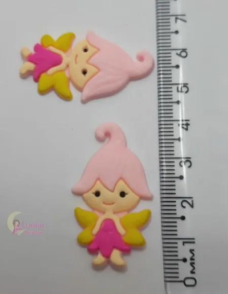 Apliques Fadinha e Joaninha de Borracha - Pct C/6 Unid