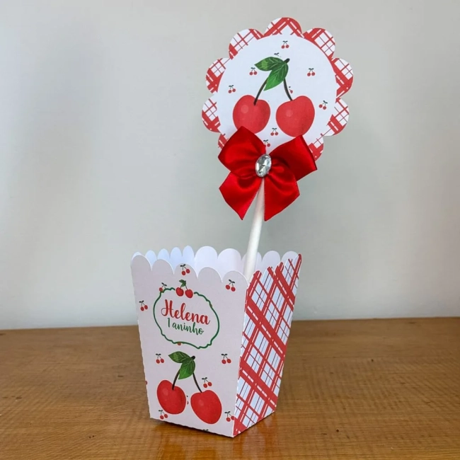 PEGUE E MONTE - Centro de Mesa CEREJINHA Decoração de Festa | Lembrancinhas | Aniversário | Personalizados