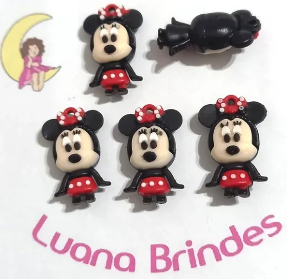 Pingente Minnie 3d Emborrachado - 5 Unidades