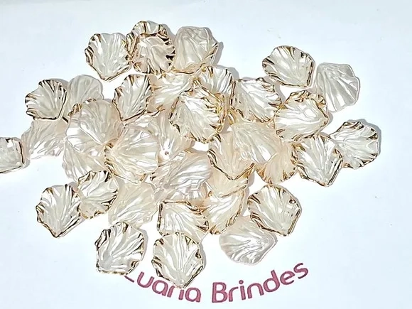 Pingete Folha Perolada Borda Dourada Pacote com 50 Unidades