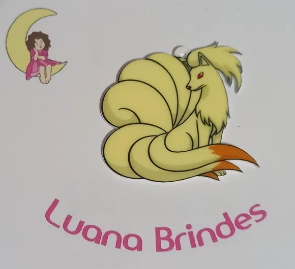 Pingente Pokémon Ninetales Acrilico Uv- 3 Unidades