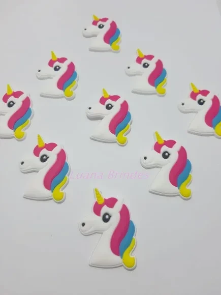 Aplique de Unicórnio Emborrachado - pct c/ 7 unidades