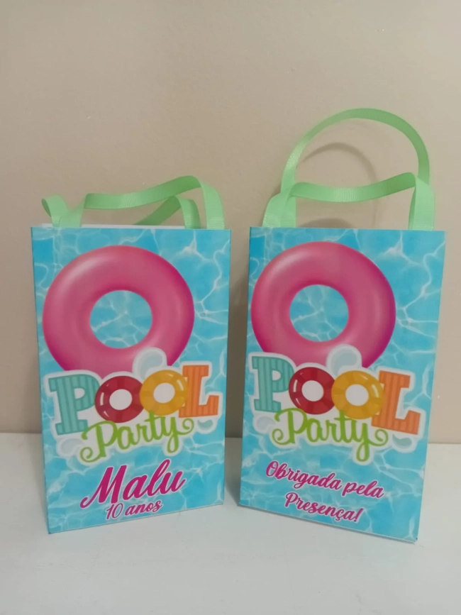 Sacolinhas Personalizadas Pool Party para Lembrancinhas