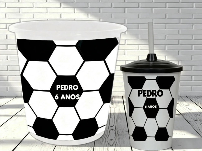 Kit Balde e Copo Twister personalizado Futebol