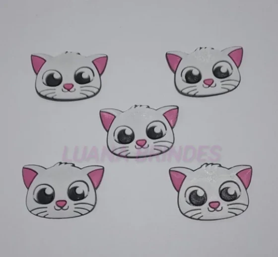 Aplique Emborrachado de Gatinha - pct c/10 unidades