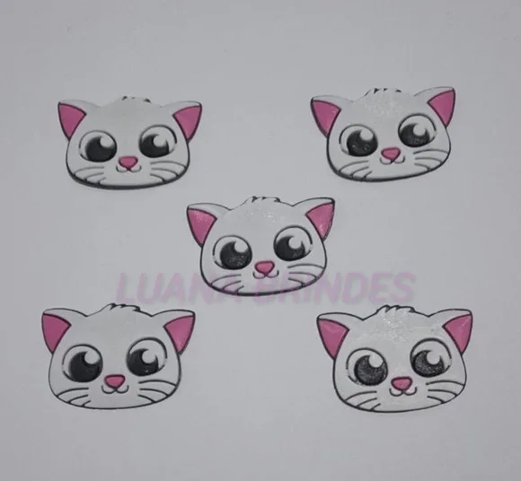 Aplique Emborrachado de Gatinha - pct c/10 unidades