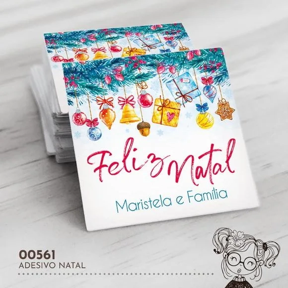 Adesivo Quadrado Natal - 00561