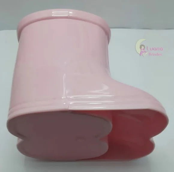 Vaso Botinha Rosa de Plástico - 12,5cm - 1 unidade.