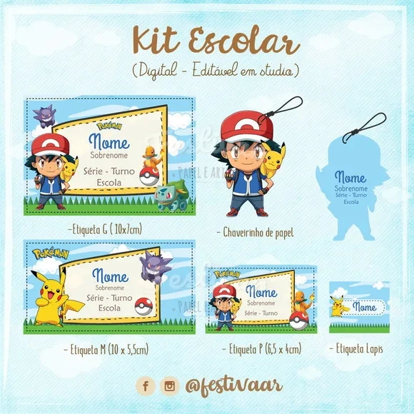 60 Etiquetas Escolares Personalizadas Prova D'agua