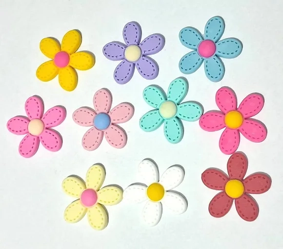 Aplique Flor Colorida Emborrachado Pacote com 20 Unidades