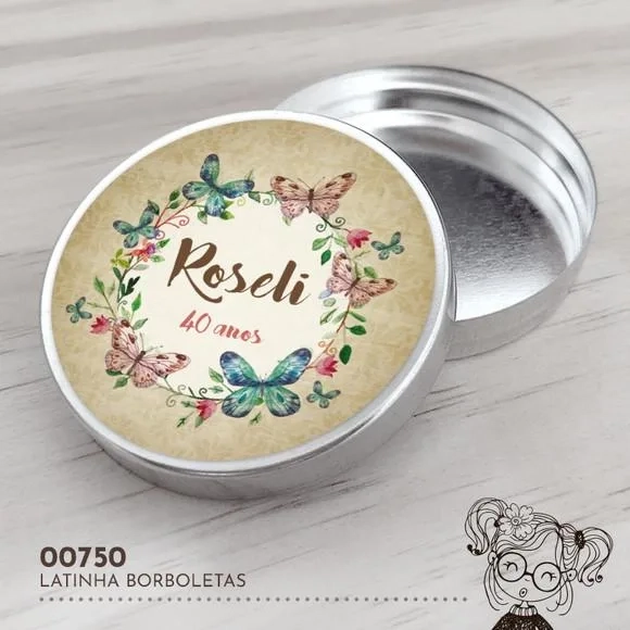 Latinha Adesivada Borboletas - 00750