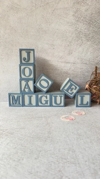 Cubos 6x6cm Nome com Moldura