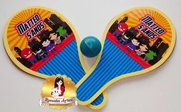 Raquetes de Ping Pong Tema Heróis Baby