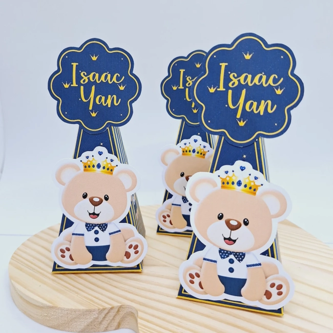 PEGUE E MONTE - Kit Festa URSINHO PRINCIPE - Decoração de Festa - Caixinhas Personalizadas