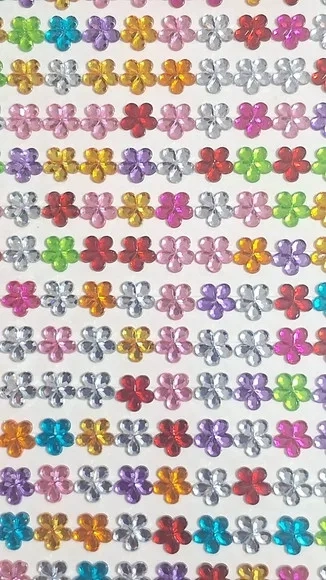 Strass Adesiva Florzinha P/corpo e Rosto 1 Cartela Colorida