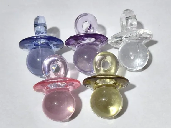 Pingente Chupetinha 4cm Acrilico Pacote com 10 Unidades Colo