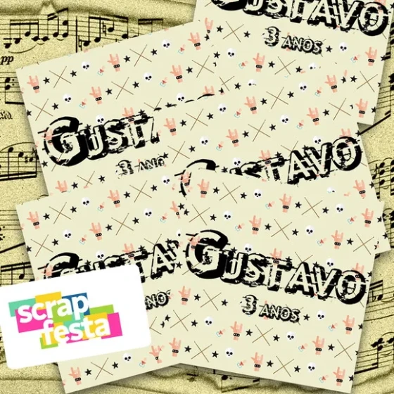 Adesivo Personalizado Quadrado 9x9 Rock'n Roll