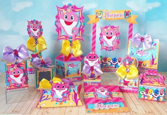 Kit 30 Lembrancinhas Baby Shark Menina