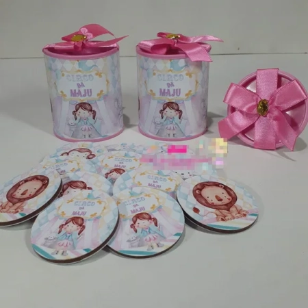 Joguinho da Memória em mdf na Tubo Lata. Circo Rosa.