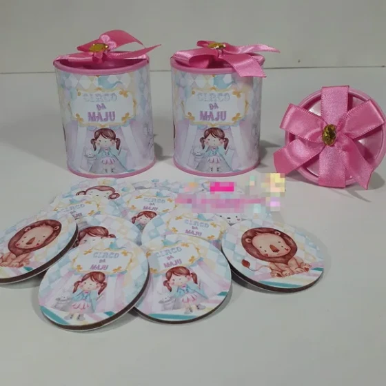 Joguinho da Memória em mdf na Tubo Lata. Circo Rosa.