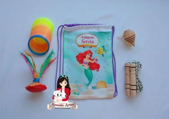 Mochila Boa Infância Tema a Pequena Sereia Ariel