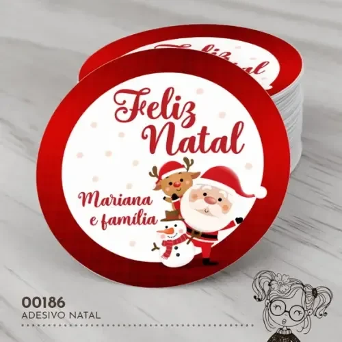 Adesivo Redondo Natal - 00186
