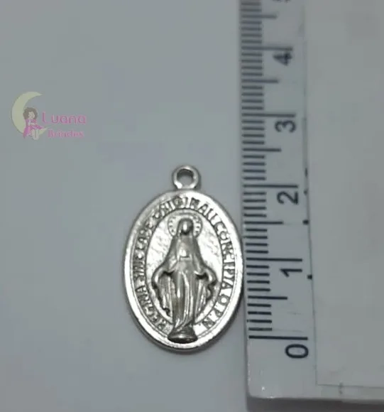 Medalha Nossa Senhora das Graças Metal Prata - pct c/13 unid