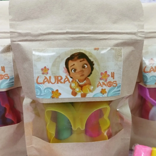 30 Unidades Kit Massinha Zip Lock - Moana Baby - Moana Adulta - Trabalhamos com qualquer tema - Informar tema no chat