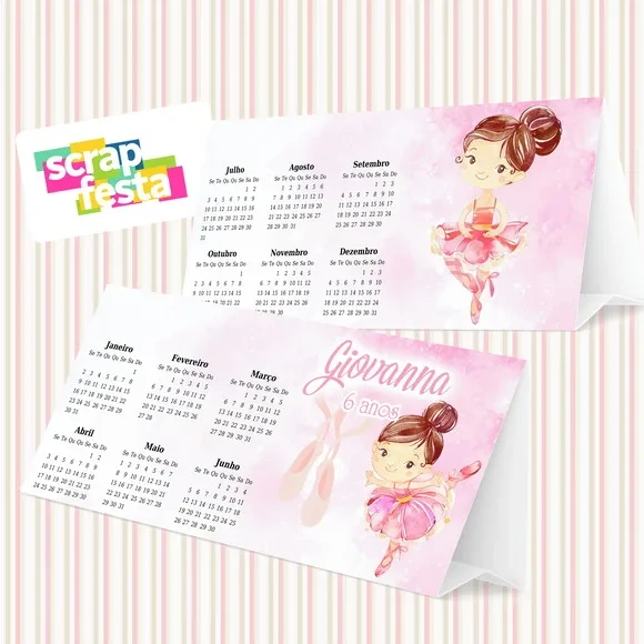 Calendário de Mesa Festa Bailarina Aquarela