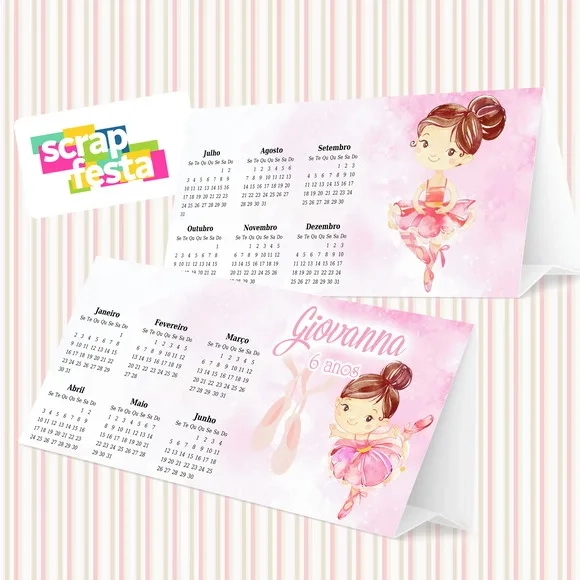 Calendário de Mesa Festa Bailarina Aquarela