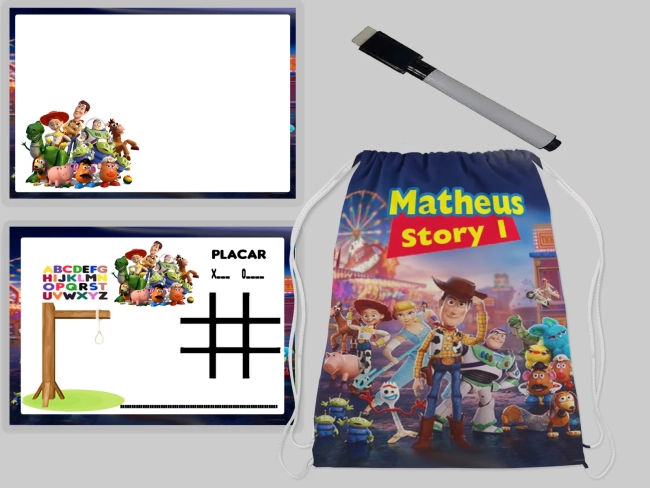Kit Mochila e Lousa Magica para lembrancinhas Toy