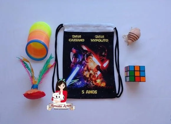 Mochila Brinquedos Retrô Tema Lego Star Wars