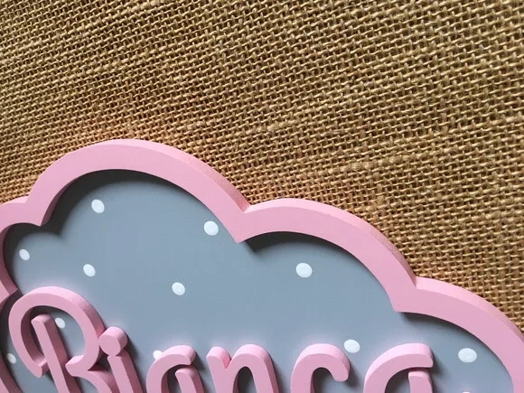 PORTA DE MATERNIDADE NUVEM COM NOME