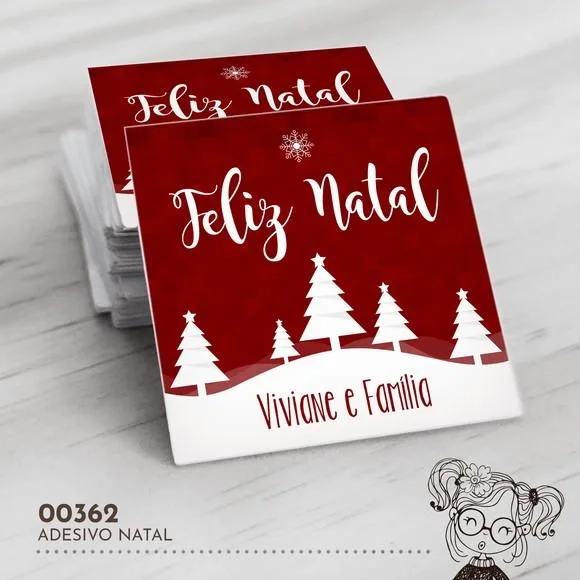 Adesivo Quadrado Natal - 00362