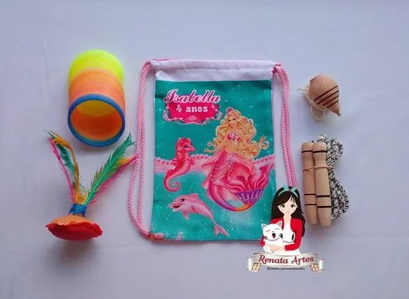 Mochila Boa Infância Tema Barbie Sereia