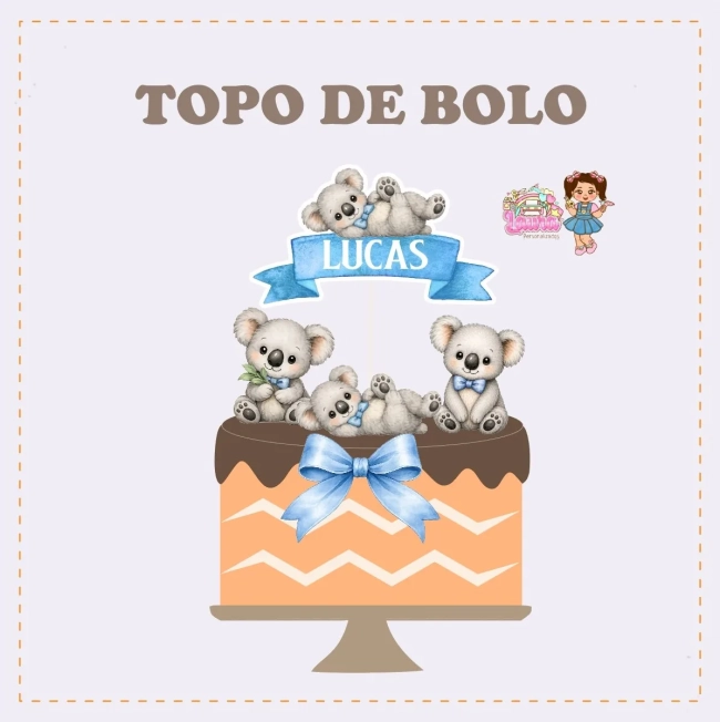 Kit Festa Só Um Bolinho COALA AZUL - Decoração de Festa