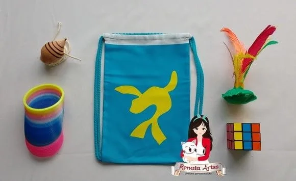 Mochila Brinquedos Retrô Tema Foca Amarela