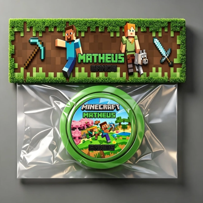 Iô iô Personalizado para lembrancinhas do Minecraft