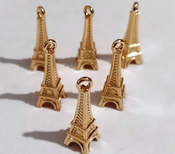 Pingente Torre Eiffel Dourada - 10 Unidades