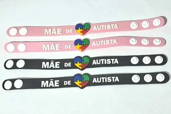 Pulseira Mãe de Autista 22cm Emborrachado - 3 Unidades