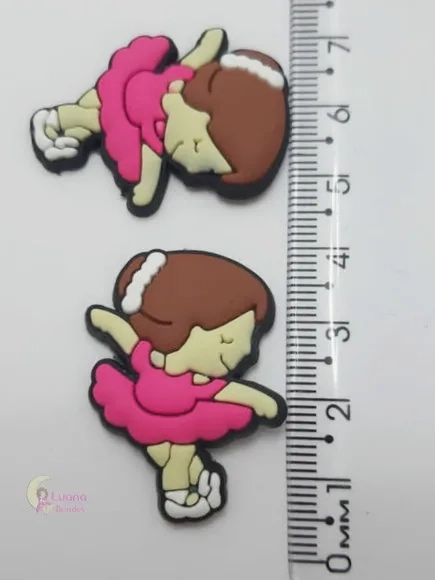 Apliques Bailarinas de Borracha -3,6cm - Pct C/6 Unidades