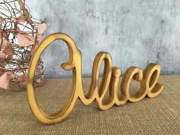 Letras Decorativas em MDF - Linha Cursiva - Rústica