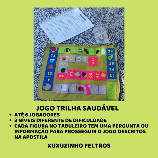 Kit de jogos de educação nutricional em feltro