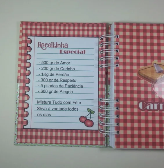 Caderno de Receitas Personaliz + Divisórias + Acessórios