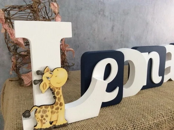 Letras de Madeira em Bloco Safari