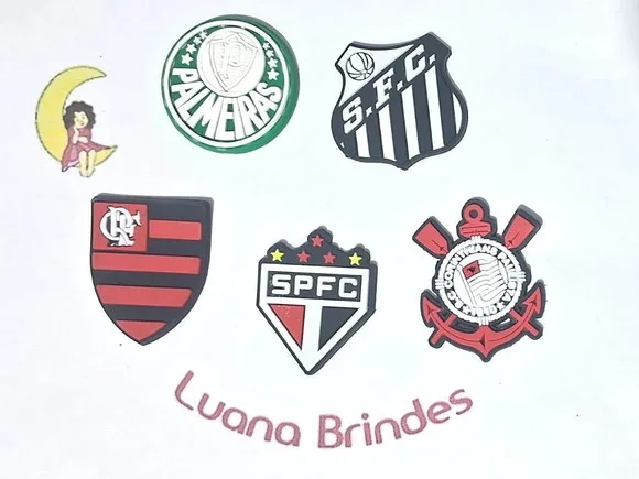 Aplique Times 3,5cm Emborrachado Pacote com 5 Unidades