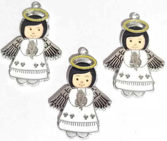 Pingente Anjo Metal Prata - 4 Unidades