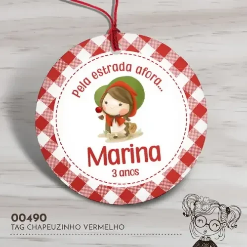 Tag Redonda Chapéuzinho Vermelho - 00490